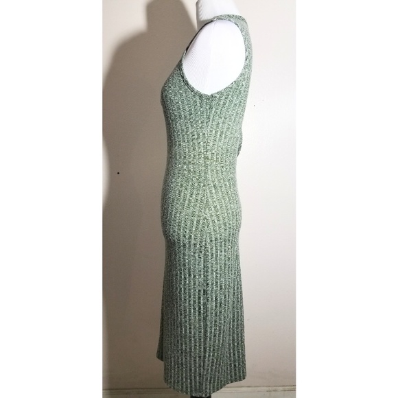 Peep Toe Green Ribbed Dress - Picture 4 of 5